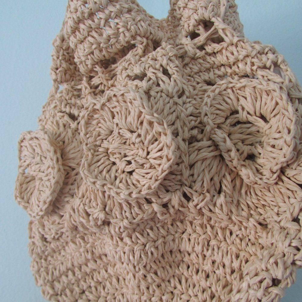 Mini Straw Hobo Bag With Drawstring - image 4
